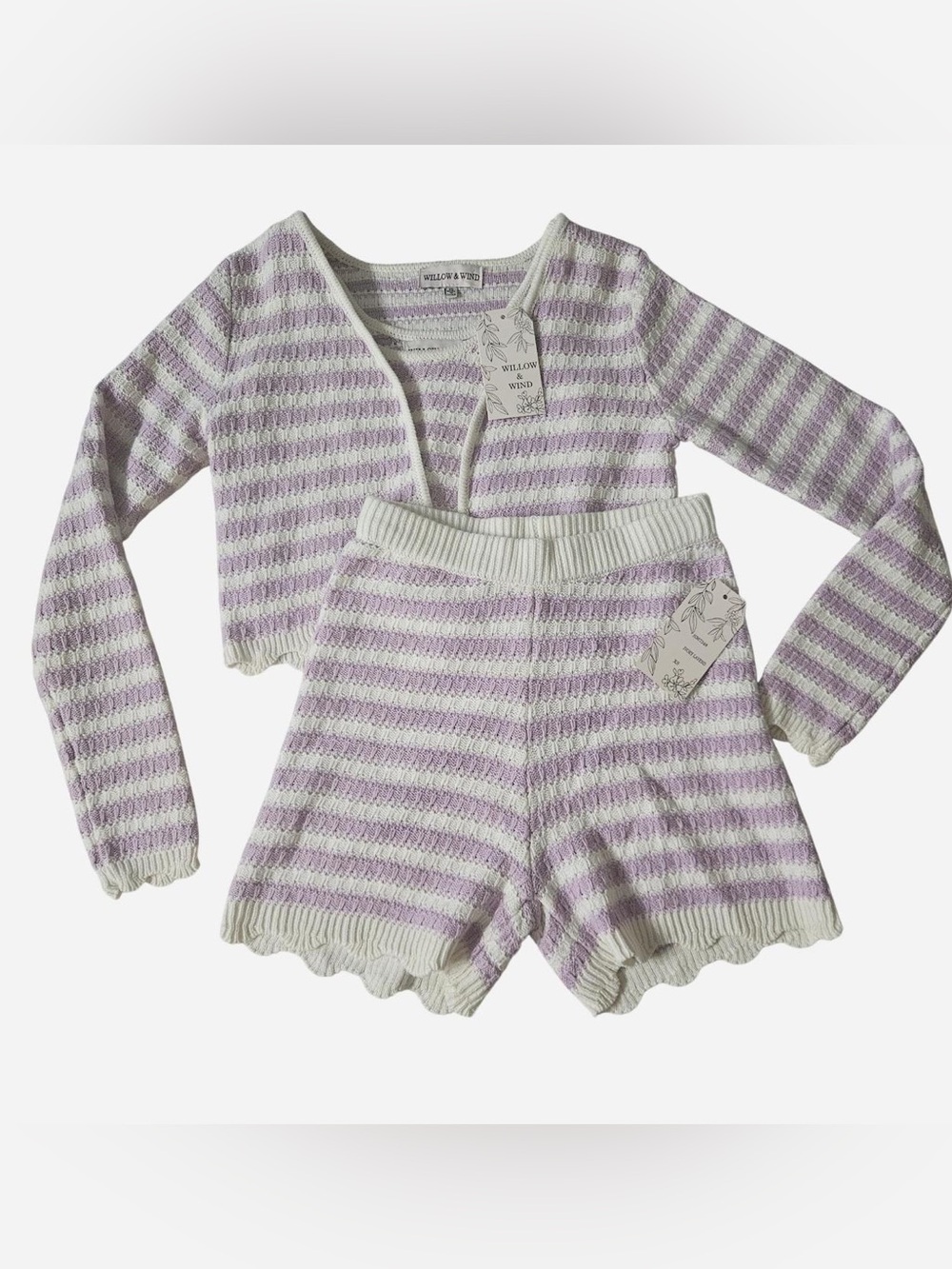 Willow & Wind Adorable Matching Lavender & Cream Set!